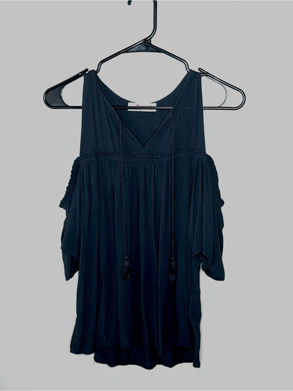 Hollister Cold Shoulder Black Top Medium